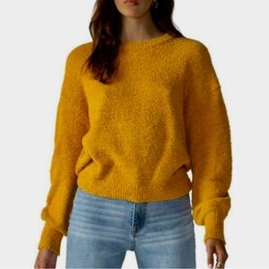 New Sanctuary Butterscotch Plush Volume Sleeve Crewneck Sweater~SZ:S